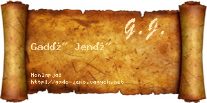Gadó Jenő névjegykártya